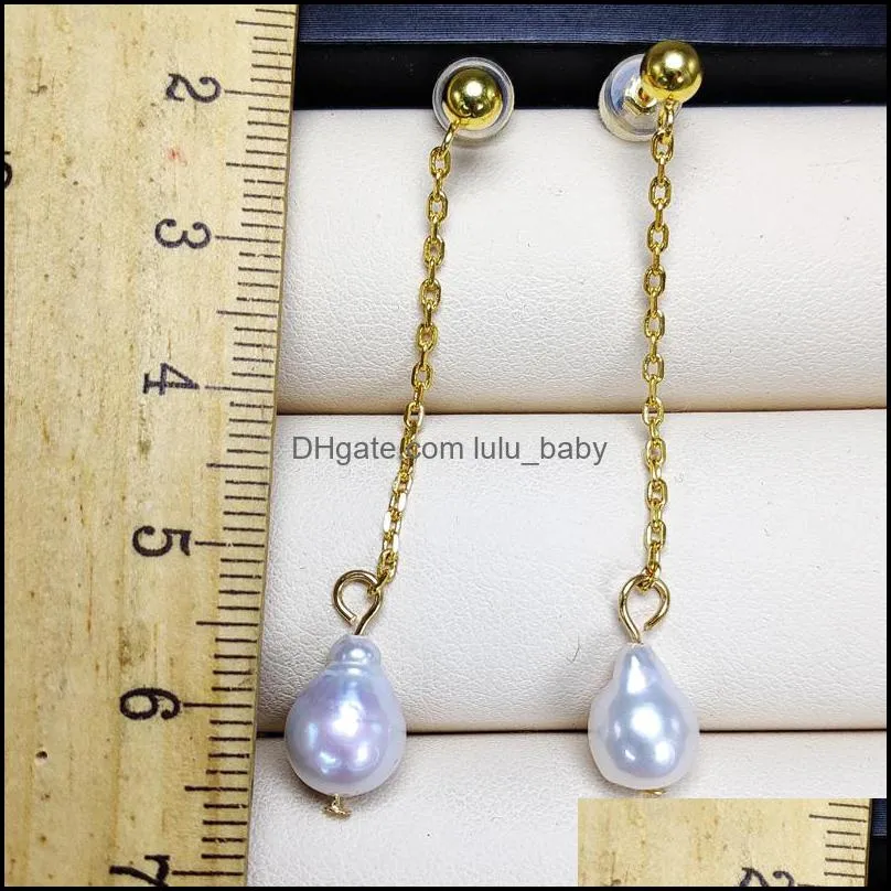 Dangle & Chandelier Water Drop Freshwater Pearls Stud Earrings For Women Statement S925 Sier Simple Long Wholesale Prevent Delivery J Dh1Qs