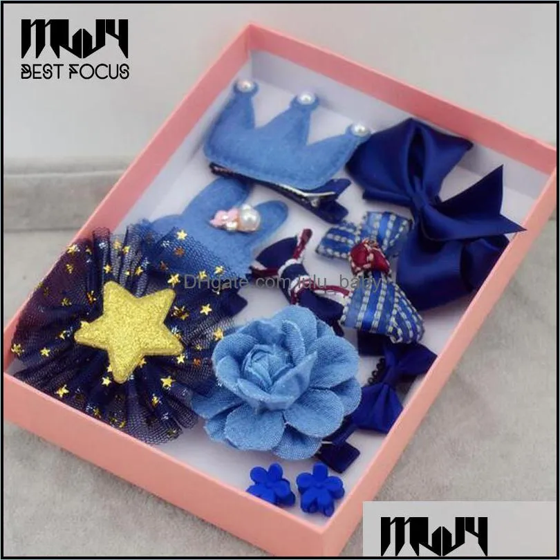 Hair Clips & Barrettes Fashion Pin Cute Baby Girls Handmade Fabric Bowknot Crown Hairpins Toddler Children Kids Accessories Drop Deli Dhf9L