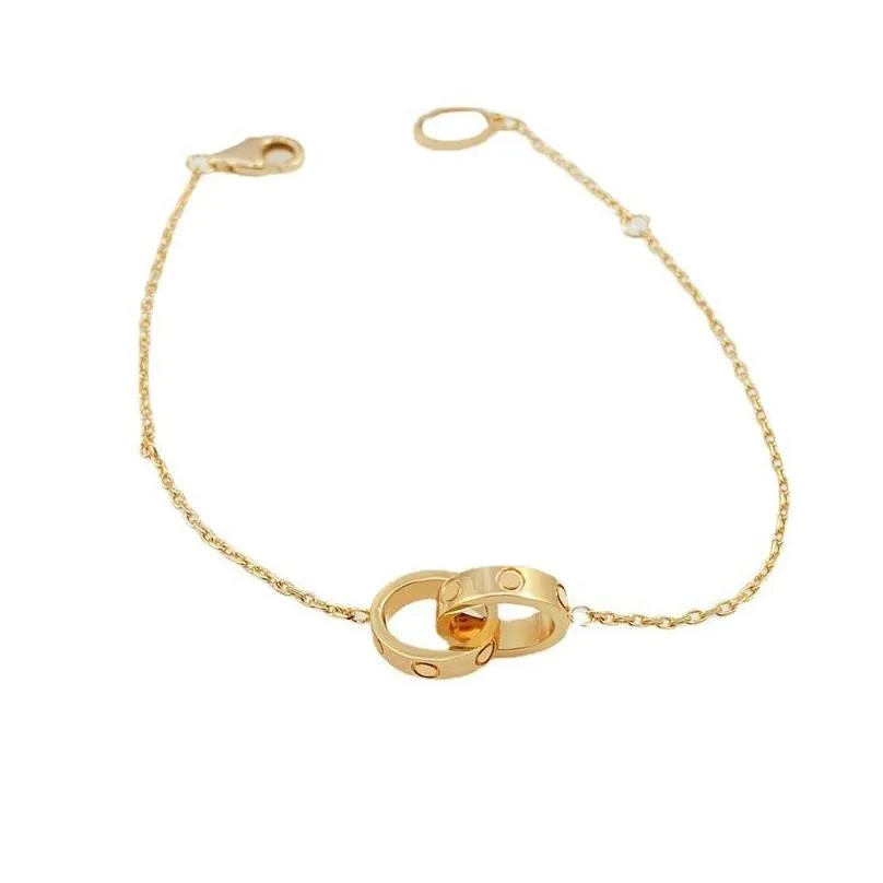 designer women gold bracelet luxury design Love jewelry 18k gold silver rose plated custom diamond charms stainless steel chains