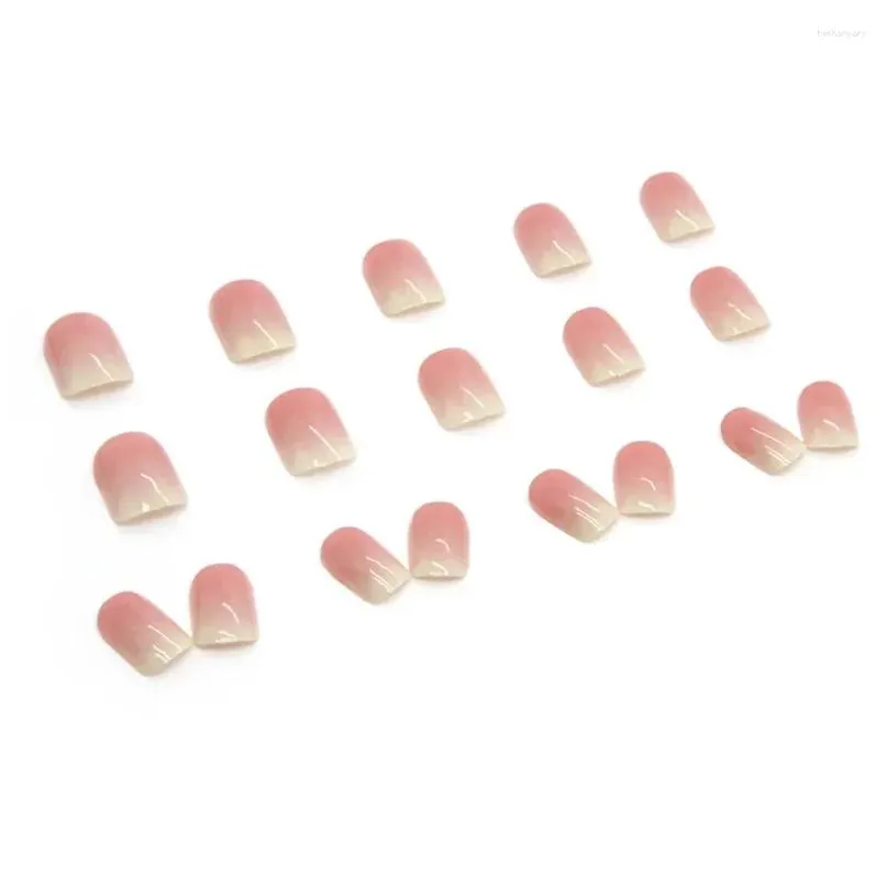 False Nails Simple French Ballerina Pink Fake Detachable Coffin Full Cover Tips Press On Manicure Tools Faux Ongles