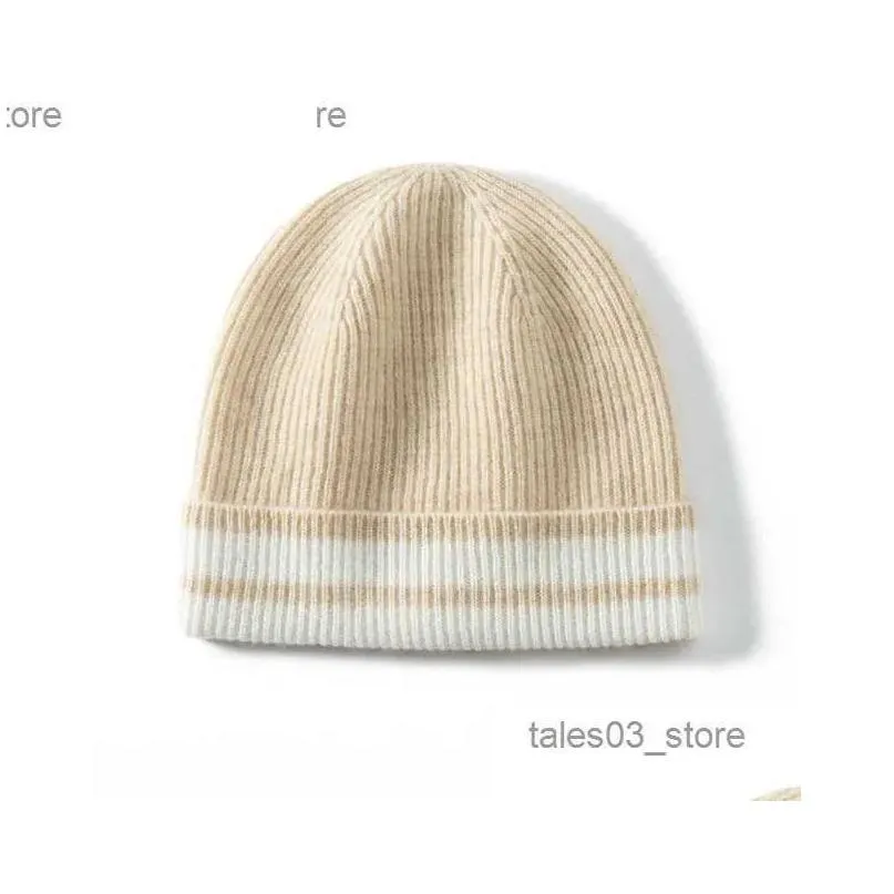 beanie/skull caps merrilamb winter hat for women men high quality cashmere knitted striped beanies caps korean outdoor keep warm hats for unisex