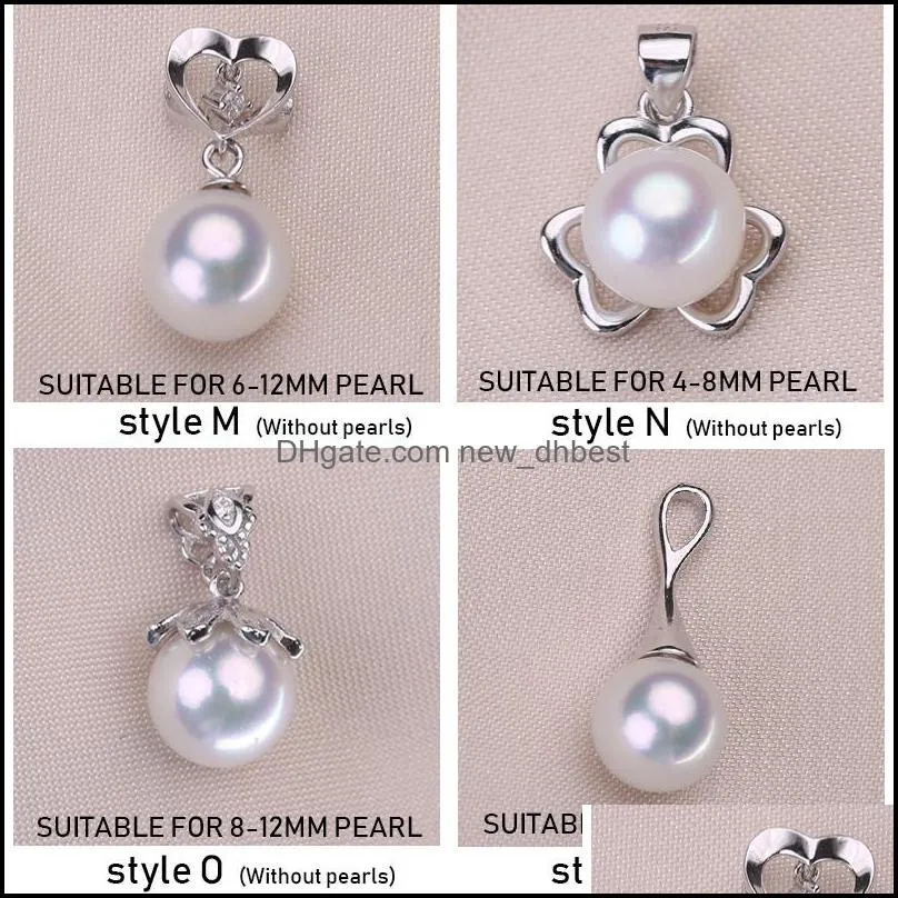 Jewelry Settings Wholesale S925 Sliver Pendant New Pearl Necklace 20 Styles Diy Women Fashion Wedding Gift Drop Delivery Dhgarden Dhhry