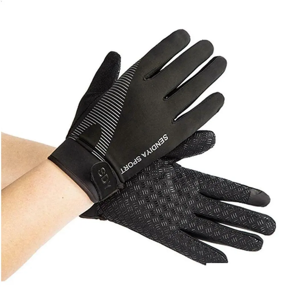 Sports Gloves 1 Pair Cycling Motorcycle Bike Touch Screen Full Finger Outdoor Fishing Men`s Training 231118