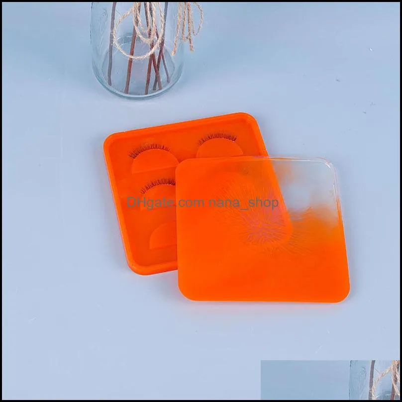 eyelashes storage box mold with lid silicone false eyelashes display tray resin molds make up container organizer casting epoxy art