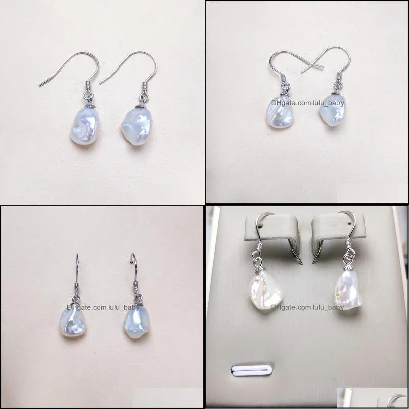 Dangle & Chandelier Unique Baroque Pearl Earrings 8-9Mm Freshwater Stud S925 Sterling Sier Earring Fashion Jewelry For Women Wedding Dh4Mn