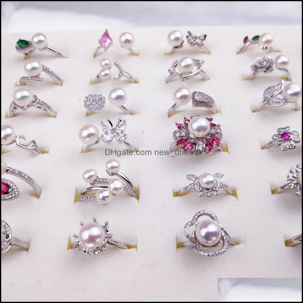 Jewelry Settings 36 Styles Pearl Ring Diy Accessories Fashion Wedding Rings S925 Sier For Female Gift Drop Delivery Dhfju