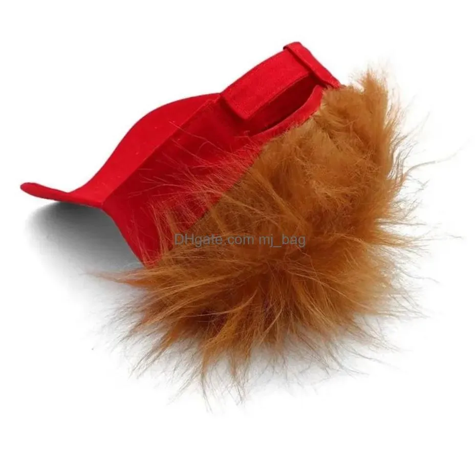 trump 2024 hats with hair baseball caps trump supporter rally parade cotton hats c92