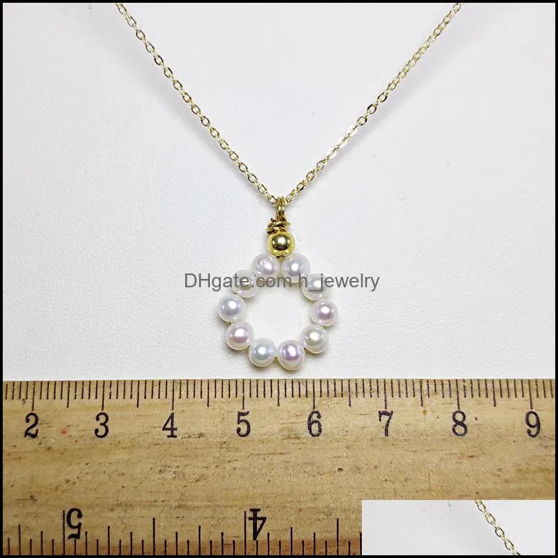 Pendant Necklaces Handmade Weave Pearl Cute Necklace For Women Girl Diy14K Gold Filled Jewelry Fashion Girlfriend Gift Drop Delivery P Dhv67