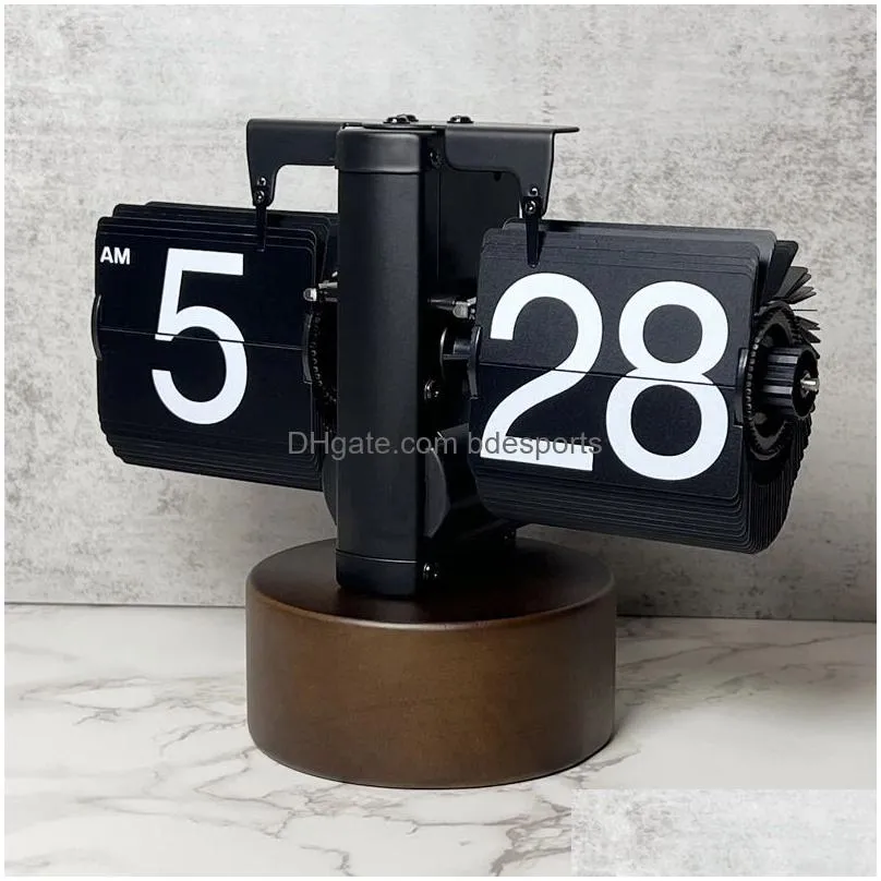 Desk & Table Clocks Desktop Clock European Creative Down Page Retro Mechanical Matic Home Drop Delivery Garden Decor Dhmkw