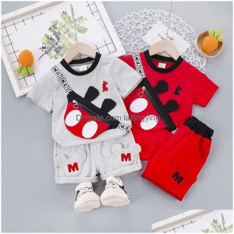  summer baby clothes suit children fashion boys girls cartoon t shirt shorts 2pcs/set toddler casual clothing kids tracksuits