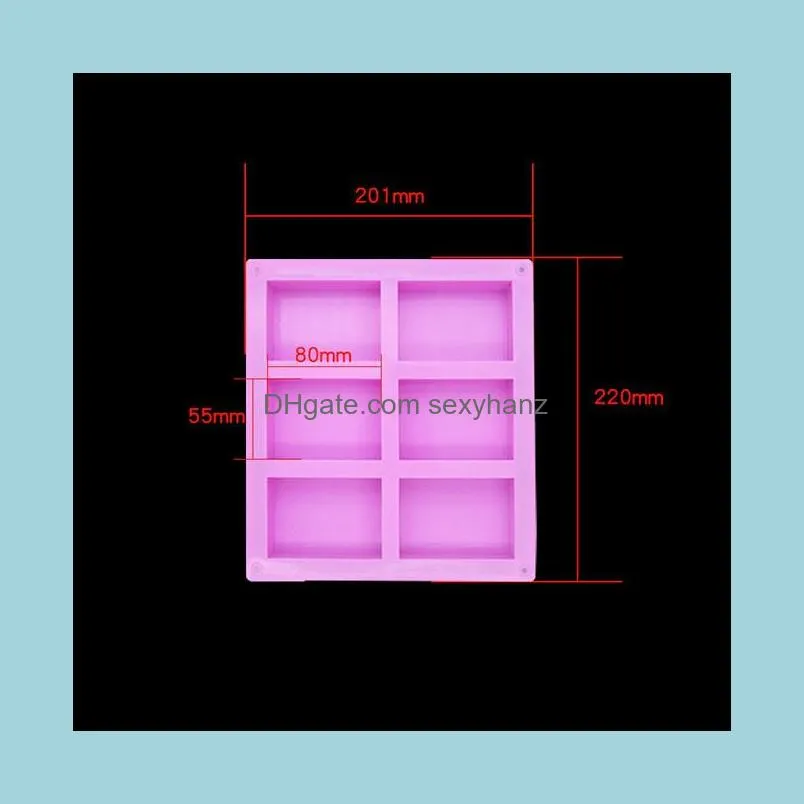 Molds 6 Cavity Rec Sile Resin Soap Cake Pan Biscuit Chocolate Mold 55X80Mm Each Decorating Ice Cube Tray Drop Delivery Jewel Dhgarden Dhf67