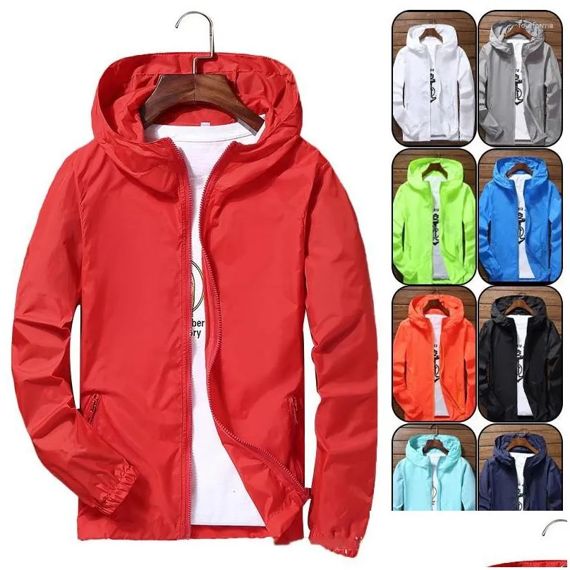 Men`S Jackets Mens S-7Xl Windproof Quick Dry Coat Tra-Light Waterproof Jacket Men Women Uv Outwear Cam Hiking Cycling Running Drop Del Dhsf2