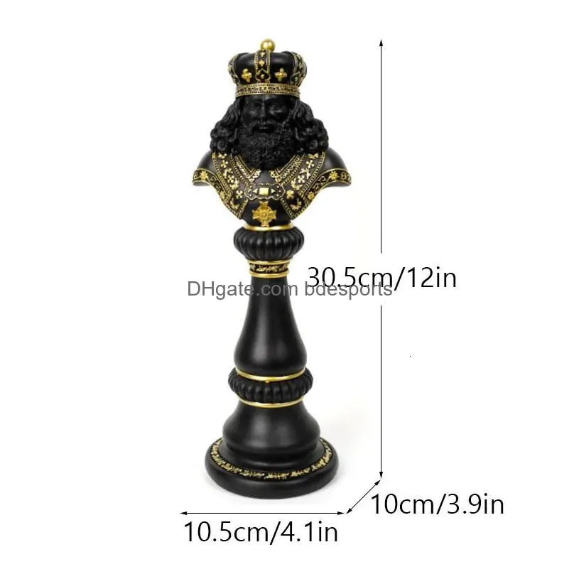 Decorative Objects & Figurines Northeuins 30Cm International Chess For Interior King Queen Knight Statue Board Chessmen Home Deaktop D Dh4Xr