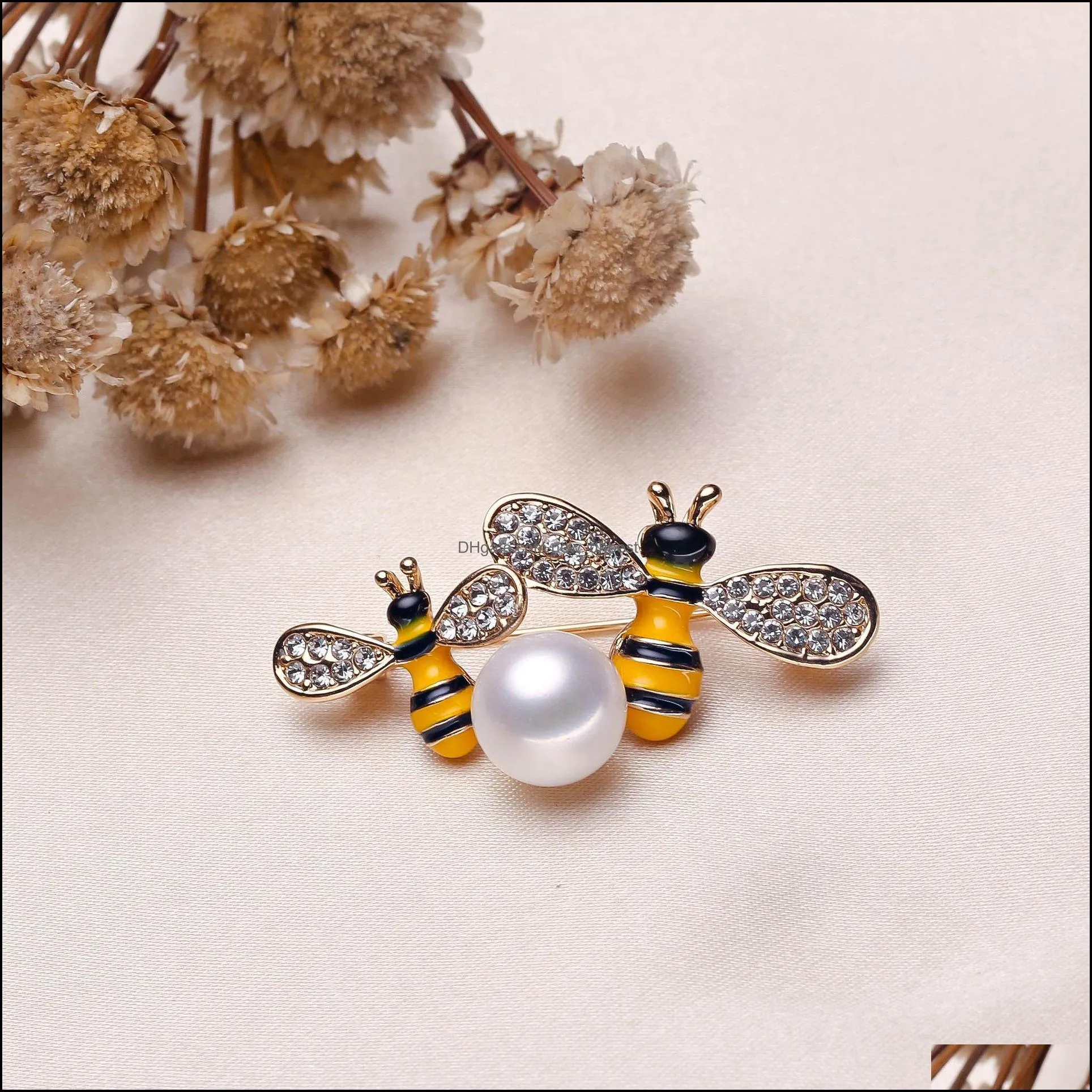 Jewelry Settings Animal Pearl Brooch Setting Rhinestone For Women Fashion Accessories 9 Styles Diy Pins Christmas Drop Deliv Dhgarden Dhjyk