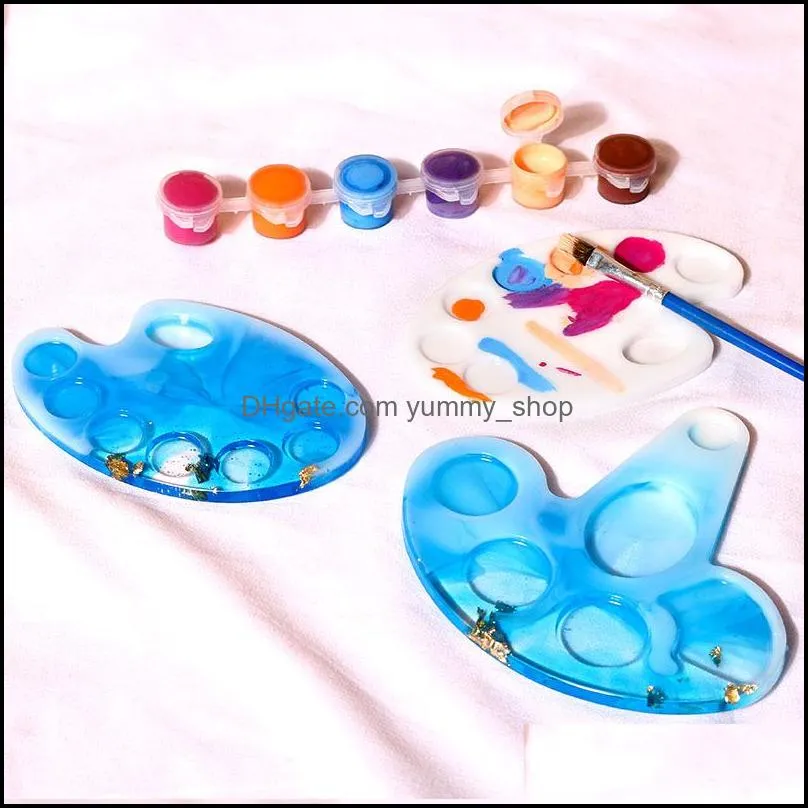 Molds Resin Sile Palette Paint Tray Epoxy Diy Craft Jewelry Tool Drop Delivery Tools Equipment Dhhtg