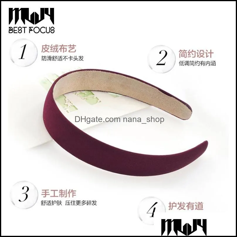 Headbands 8 Colors Wide Plastic Headband Hair Band Accessory Wholesale Satin Headwear Clasp Accessories 6Pcs/Lot Drop Delivery Jewelr Dh5Ta