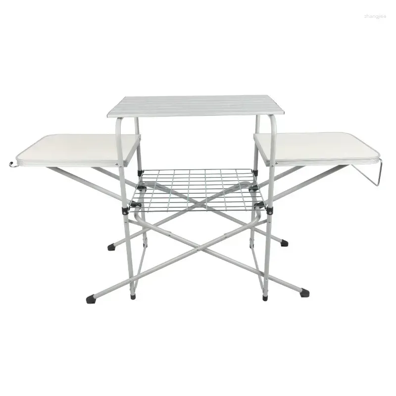 Camp Furniture LISM Kitchen Cooking Stand With Three Table Tops Outdoor Patio