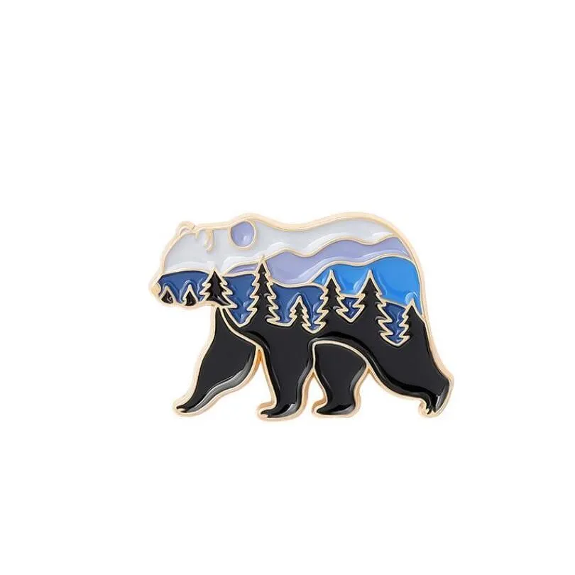 Pins, Brooches Forest Garden Enamel Pin Custom Fox Cat Bear Hedgehog Bag Lapel Cartoon Animal Badge Jewelry Gift For Kids Friends Dro Dhhx7