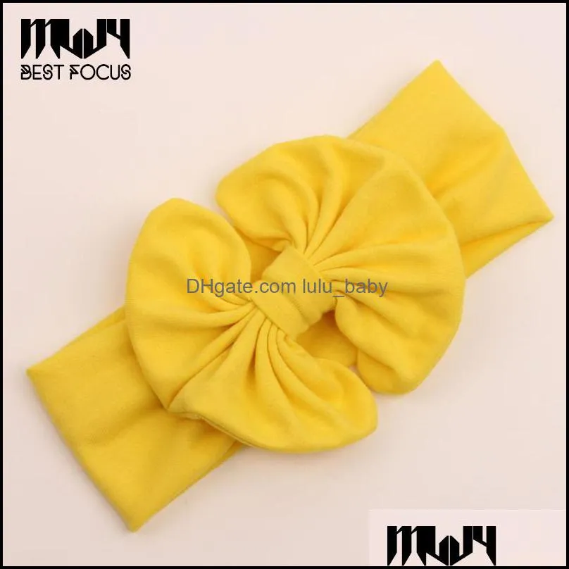 Hair Clips & Barrettes Baby Headwear Bowknot Accessories Cotton Bow With Soft Elastic Cloghet Headbands Stretchy Band 200 P Dhgarden Dh5Cd
