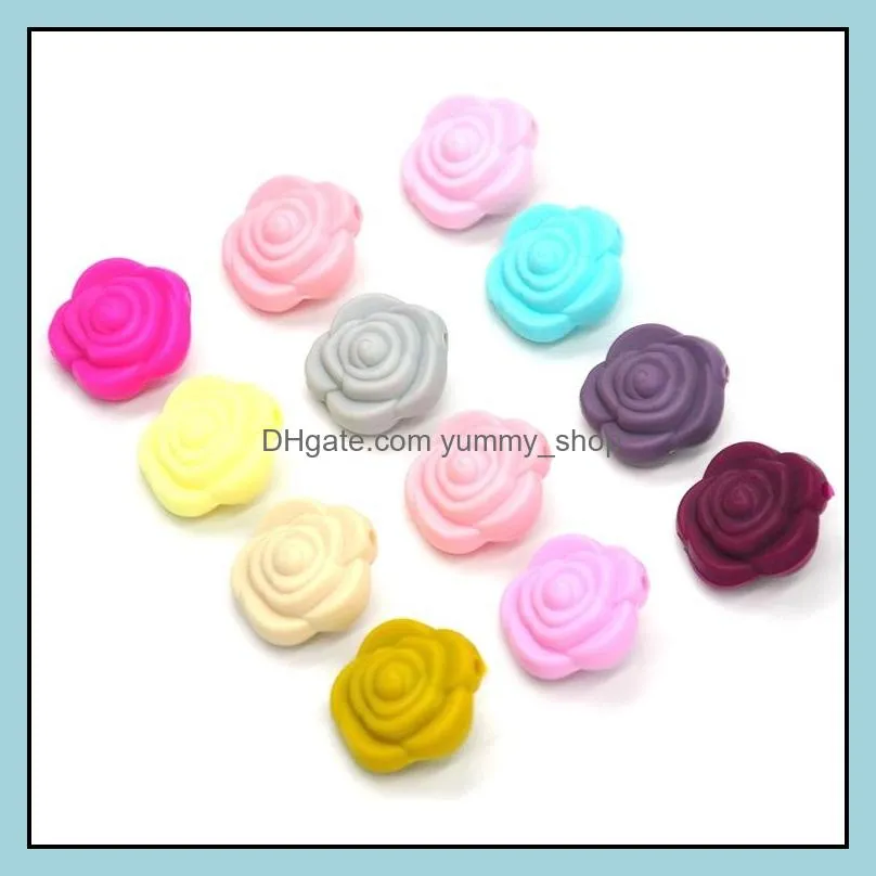 Other Mini Flower Sile Teething Beads Food Grade Bpa Sensory Loose Diy Jewelry Making Accessories Drop Delivery Dh1Rn