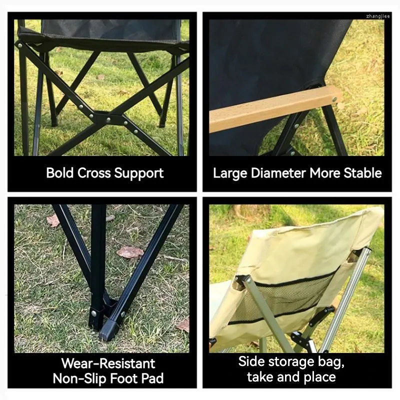 Camp Furniture Aluminum Alloy Butterfly Chair Outdoor Camping Folding Portable Light Leisure Fishing Oxford Fabric Skin Friendly