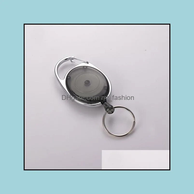 Key Rings New Mini Practical Badge Spreader Retractable Reel Strap Belt Clip Chain Lobster Clasp Ring Clear Color Wholesale Dhgarden Dh5Rm