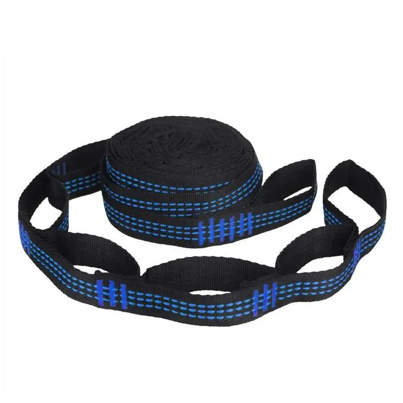 Camp Furniture 2Pcs Hammock Straps Special Reinforced Polyester 5 Ring High Load-Bearing Barbed Black Outdoor Camping