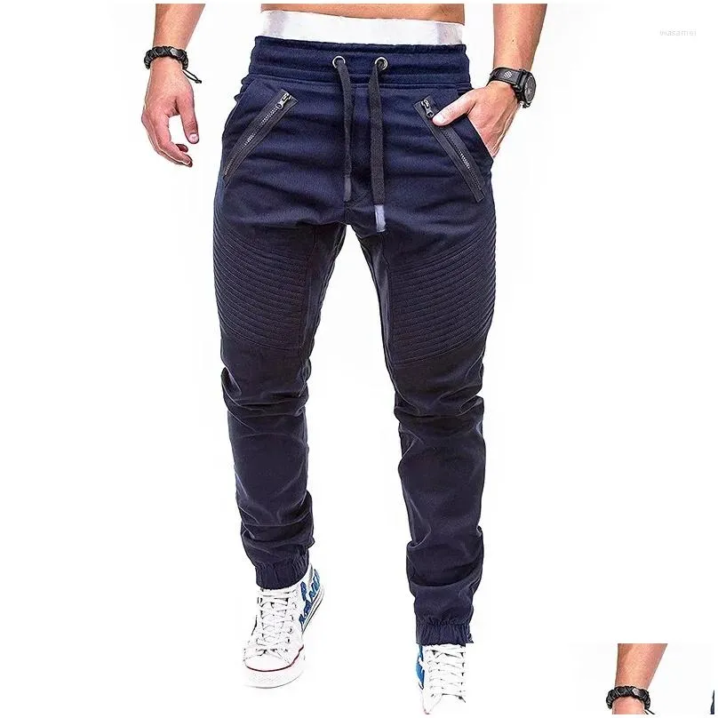 Men`s Pants Mens Casual Sports Sweatpants Male Jogger Cargo Harem Pencil Drawstring Trousers Streetwear