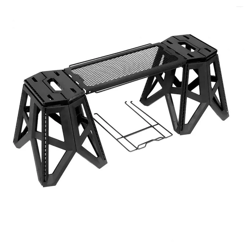 Camp Furniture Camping Table And Stool Set Folding Small Storage Rack Collapsible Adults For Picnic Cooking