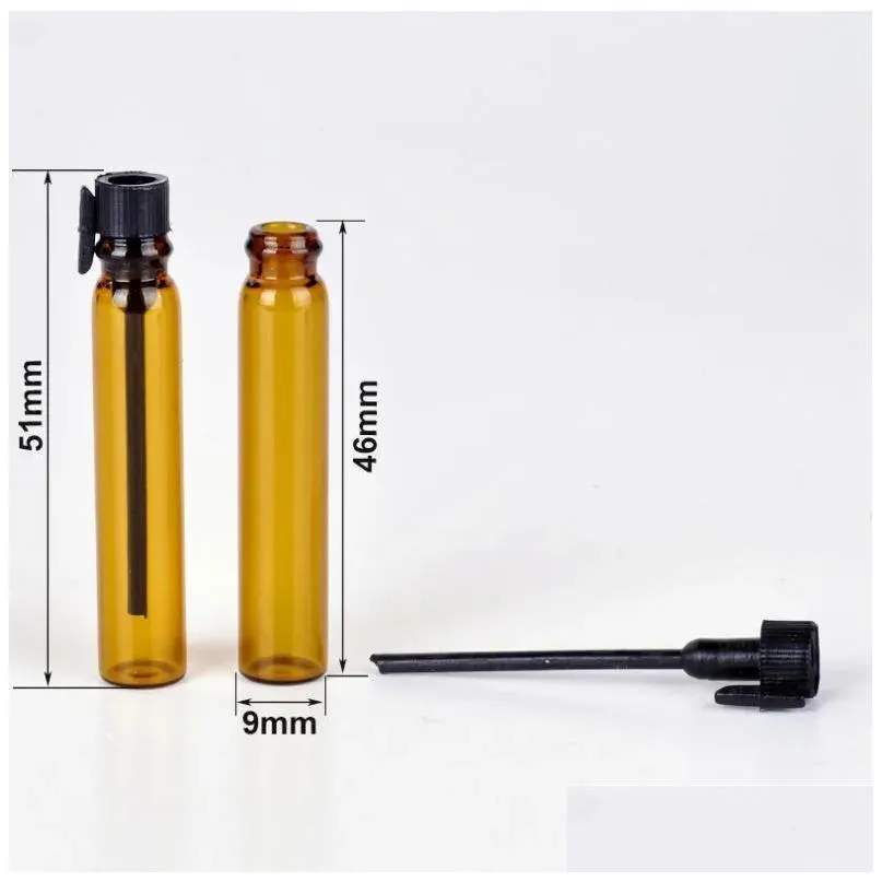 1ml 2ml Amber Glass Mini Glass Bottle 1cc Vial Small Empty Perfume Sample Bottles Aromatherapy  Oils DIY Liquid Fragrance Sample Bottle With