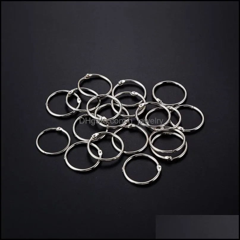 Key Rings Book Binder Flexible Open Metal Ring Circlips 3X44Mm Nickel For Folder Diy Po Album Tags Clips Mti Purpose Drop Delivery Je Dhf9G