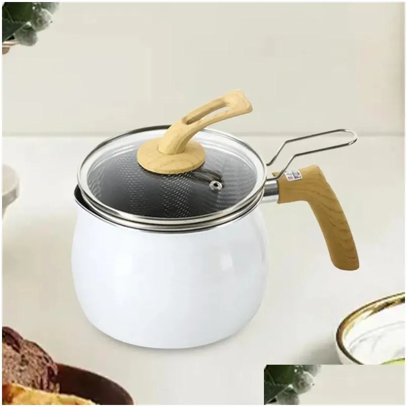 Pans Small Pot Cookware Depth 12cm 1.9L Cooking Tool Soup Milk Pan For Picnic Gas Stoves Induction Kitchen Camping