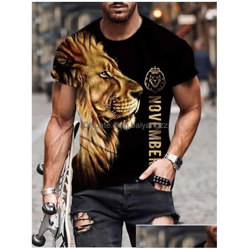 mens t-shirt tee shirt tee graphic animal crew neck green blue purple yellow brown 3d print plus size casual daily short sleeve clothing apparel basic designer slim