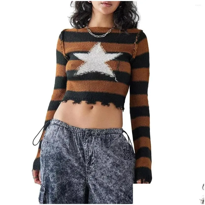 Women`s Sweaters Women`s Y2k Star Grunge Cute Slim Jumpers Harajuku Prepply Korean Pullovers Streetwear Women Aesthetic Top