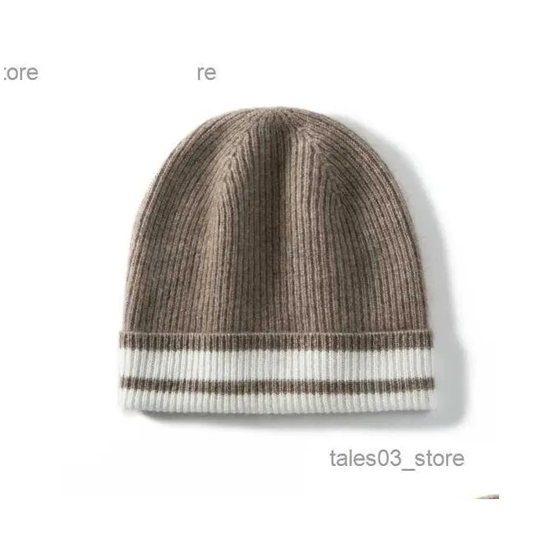 beanie/skull caps merrilamb winter hat for women men high quality cashmere knitted striped beanies caps korean outdoor keep warm hats for unisex