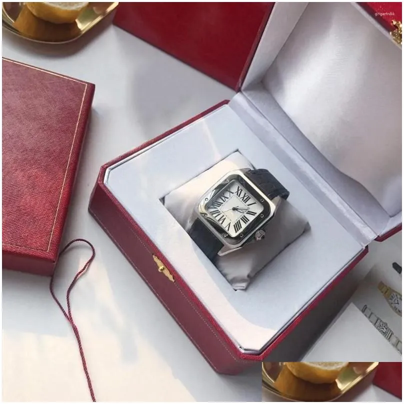 Wristwatches Designer Lovers Watch Quartz Movement Watches With Red Original Box For Women Men Christmas Anniversary Gift Wedding Dr Dhybf