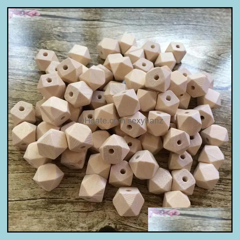 Wood 10 12Mm Geometric Beads Natural Unfinished For Jewelry Making Diy Accessories Wooden Necklace Wholesale 100Pcs Drop Del Dhgarden Dhblg