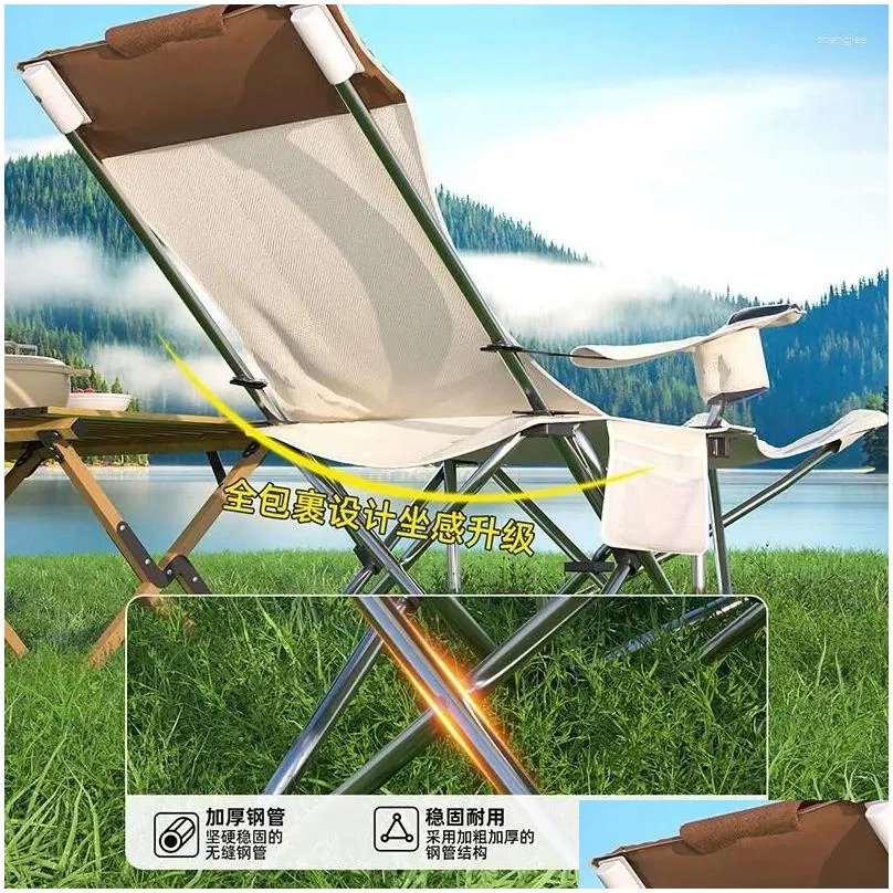 Camp Furniture Relax Foldable Recliner Chair Modern Portable Metal White Ultralight Silla Playa Plegables Outdoor