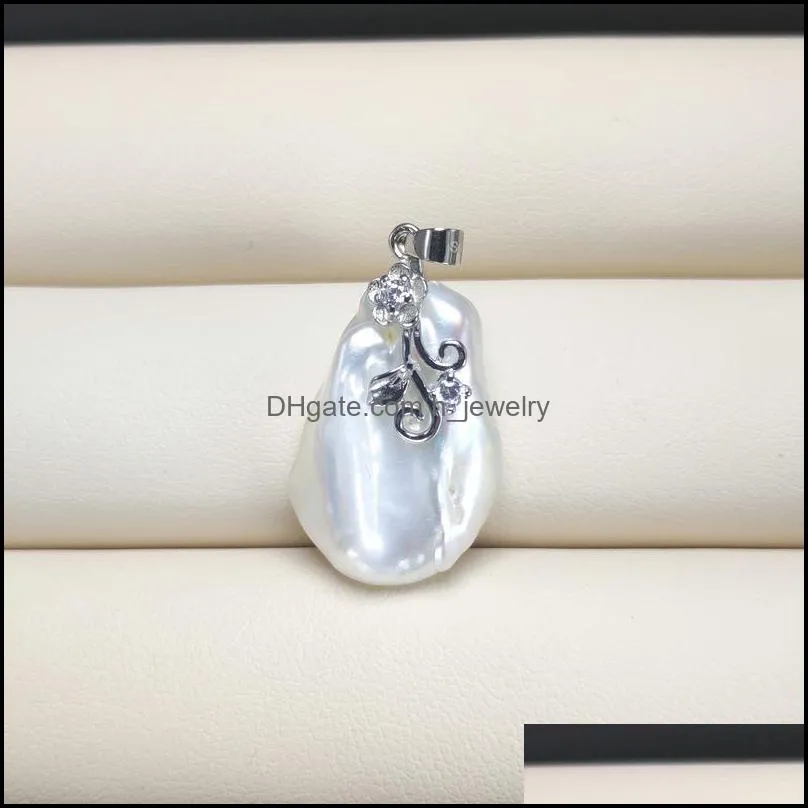 Pendant Necklaces Unique Baroque Pearl Necklace 925 Sterling Sier For Women Fashion Jewelry Gift Chain Diy Wedding Drop Delivery Penda Dhk2L