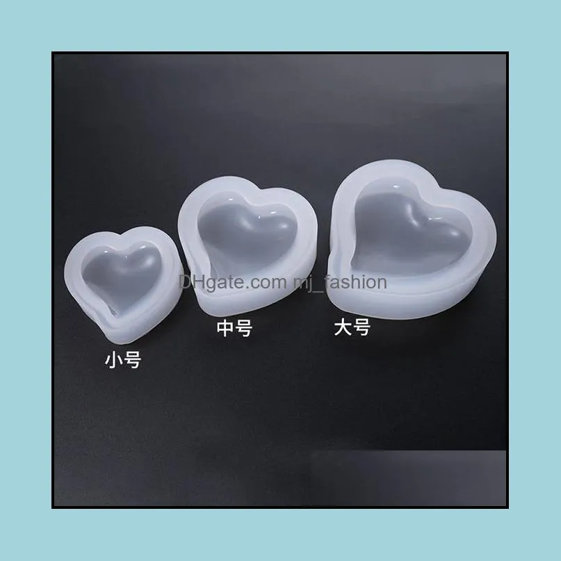 Molds 3D Sile Heart Mold Resin Pendant Jewelry Making Mod Clay Polymer Casting Craft Diy 3 Size Drop Delivery Tools Equipment Dhuzj