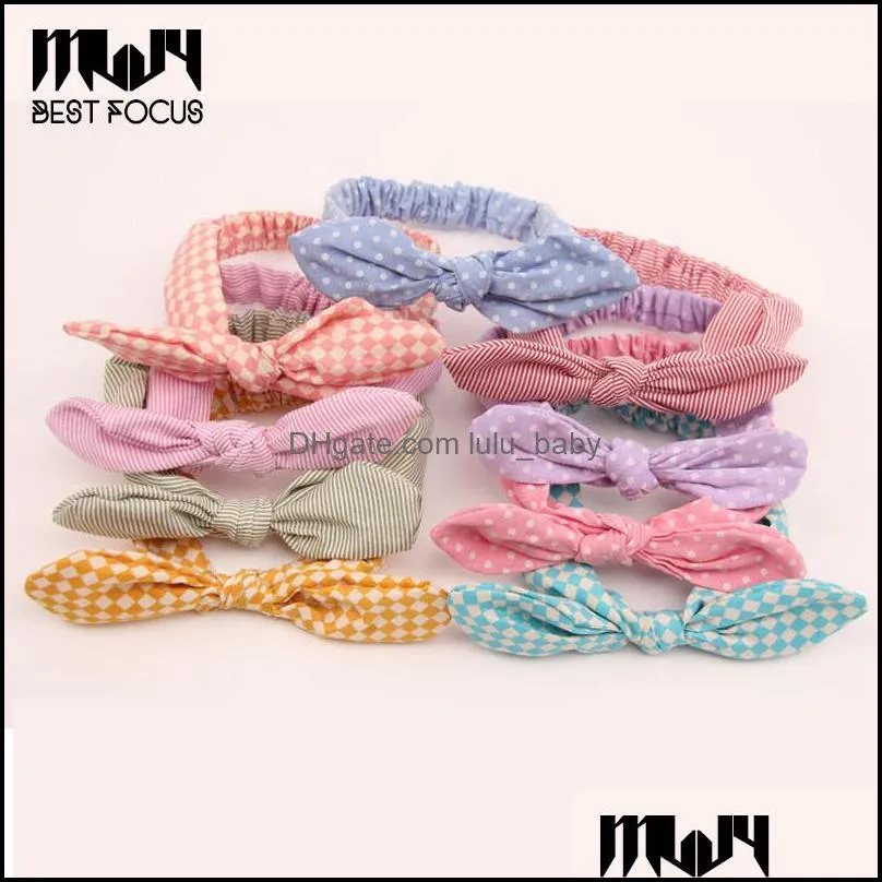 Hair Clips & Barrettes Bowknot Headbands Baby Cute Rabbit Ear Headwear Cotton Kids Bow Band Fashion Accessories 100 Pcs/Lot Dhgarden Dhaqg