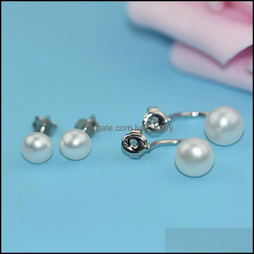 Dangle & Chandelier Natural Pearl Earrings For Women 4 Color 925 Sterling Sier Jewelry Oblate Double Wedding Gift Fashion Dr Dhgarden Dhomi