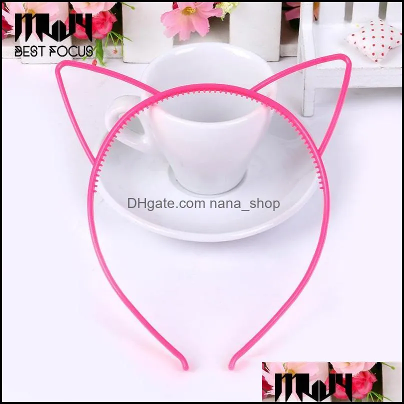 Headbands Cute Kids Cat Ear Headband Hair Hoop Colour Hairband Plastic Band Accessories Christmas Gift 84 Pcs/Lot Drop Deli Dhgarden Dhyh5