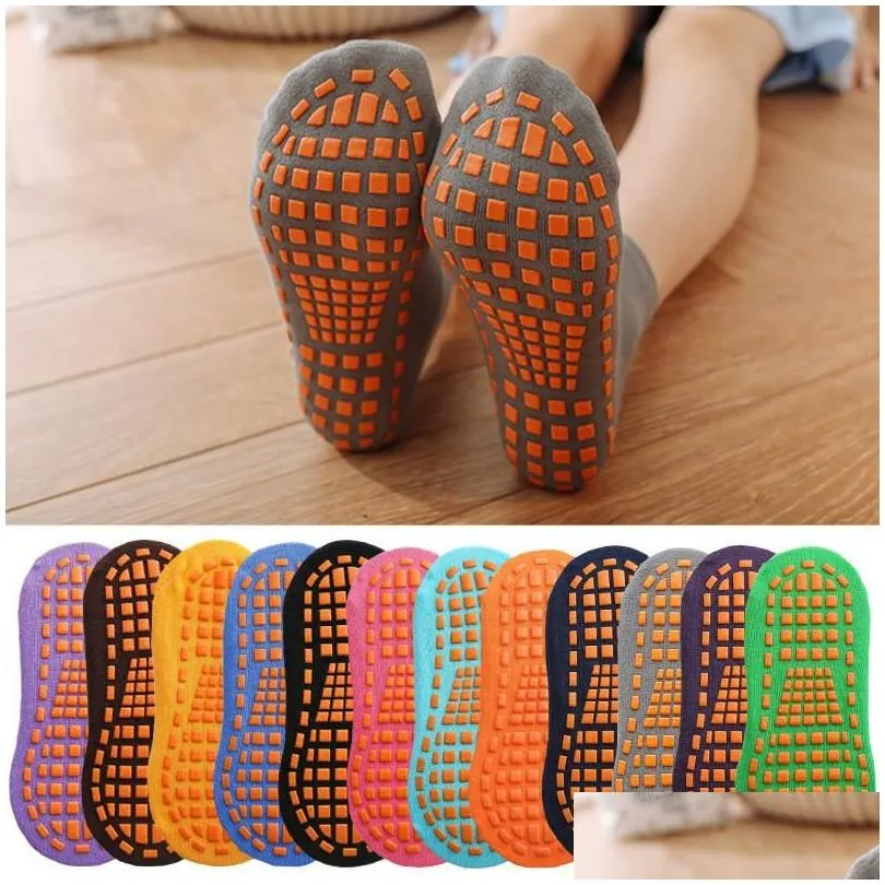 Sports Socks 12 Color Trampoline Nonslip Floor Children Parentchild Adult Home Yoga Kids Nonskid1359967