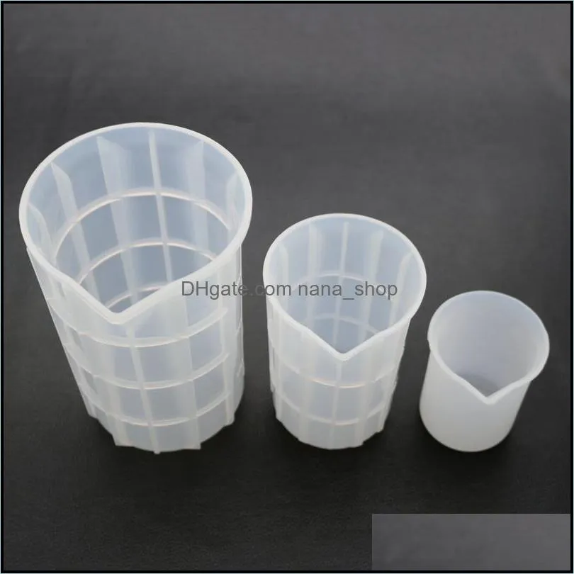 Testers & Measurements Large Sile Resin Measuring Cup 750Ml 350Ml With Anti Slip Textured Grid Cast Epoxy Mixing Uv Mold Cra Dhgarden Dhhwc