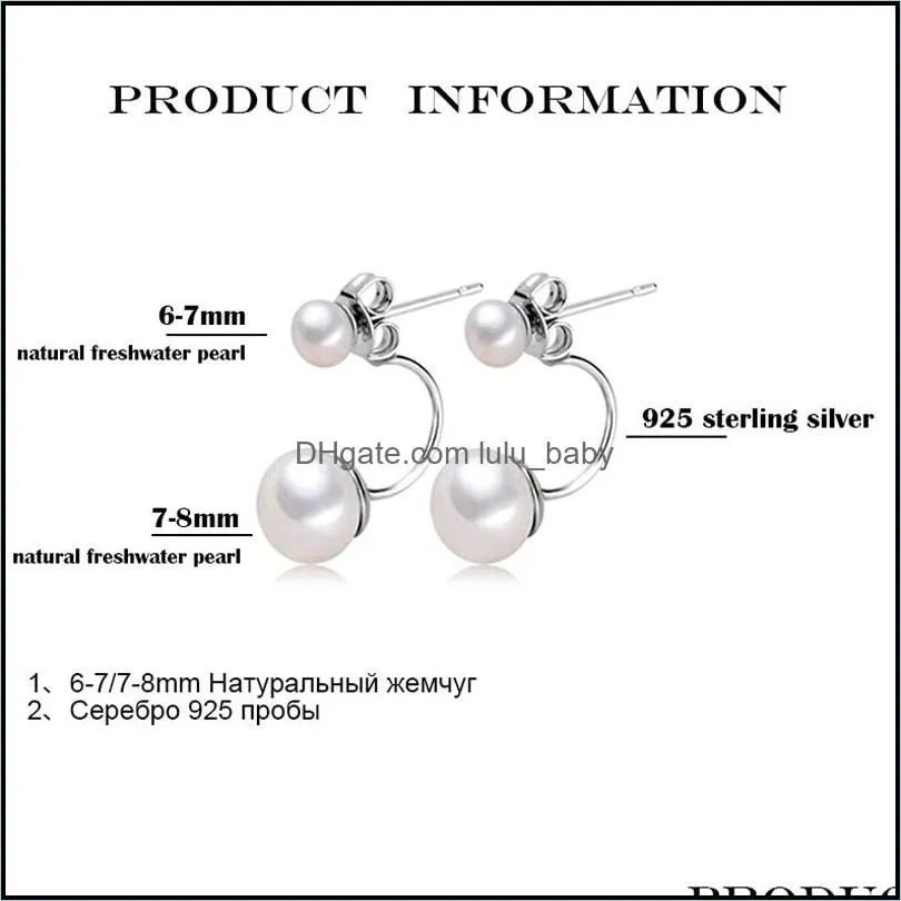 Dangle & Chandelier Natural Pearl Earrings For Women 4 Color 925 Sterling Sier Jewelry Oblate Double Wedding Gift Fashion Dr Dhgarden Dhomi
