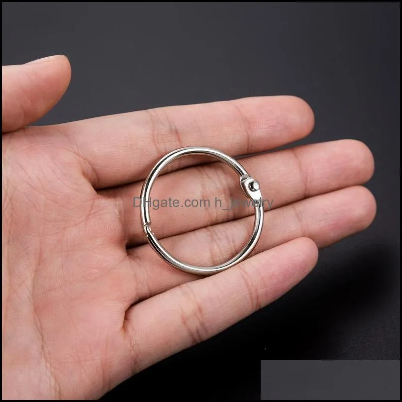 Key Rings Book Binder Flexible Open Metal Ring Circlips 3X44Mm Nickel For Folder Diy Po Album Tags Clips Mti Purpose Drop De Dhgarden Dh13Z