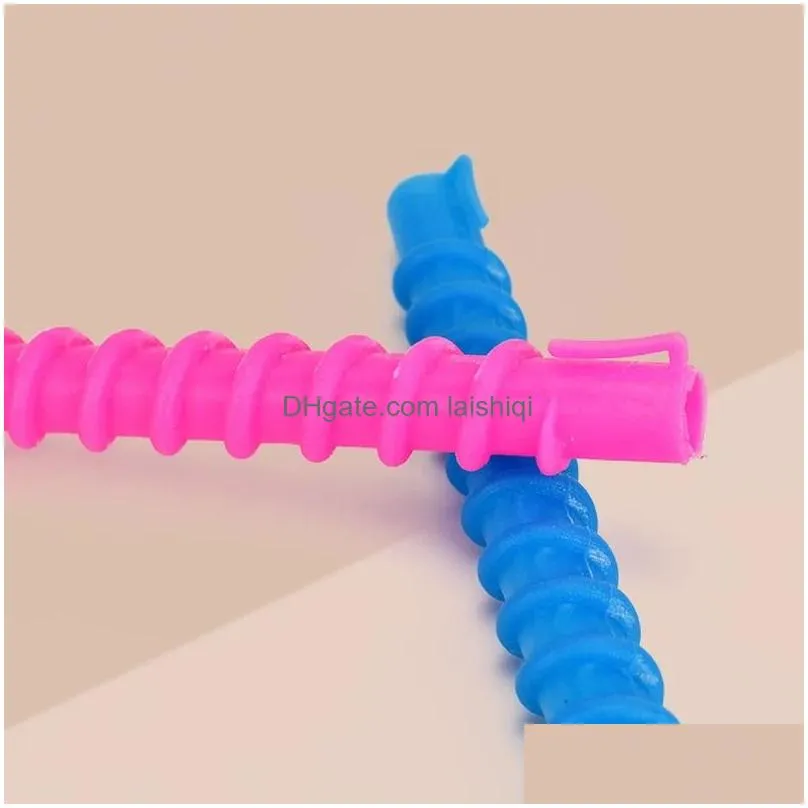 a packet of plastic longstyling barber salontool hairdressing spiral hair perm rod wave formers hair roller hairroot volume clip