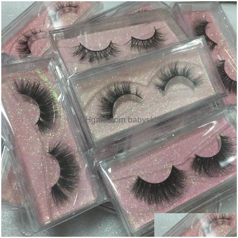 False Eyelashes Mink Lashes 3D 100% Cruelty Natural Lash Handmade Reusable Eeye Makeup E Series Drop Delivery Health Beauty Eyes Dh6Mi
