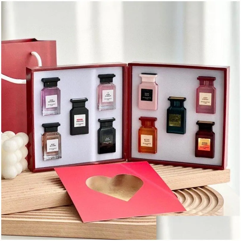 top Unisex perfume Gift sets 7.5ml 8/10pcs cherry suede oud wood peach neroli fabulous EDP designer perfume lasting wholesale favorite
